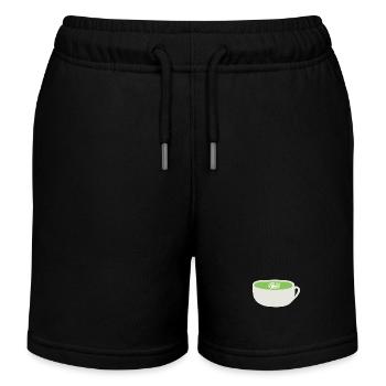 cup of matcha latte - Kids Organic Sweat Shorts by Stanley/Stella - black - Front