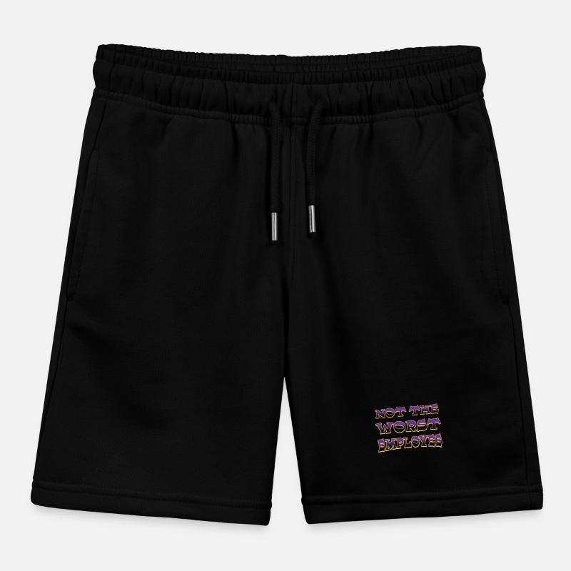 Not The Worst Employee Hilarious Work Anniversary Kids Organic Sweat Shorts by Stanley/Stella