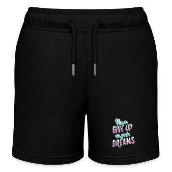 Never Give Up On Your Dreams Grafik - Kinder Organic Joggingshorts Mini Bolter von Stanley/Stella - Schwarz - Vorne