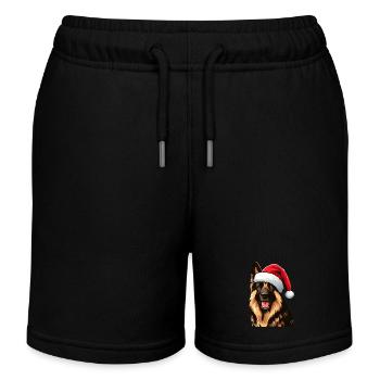 German Shepherd The Santa Claus - Kids Organic Sweat Shorts by Stanley/Stella - black - Front