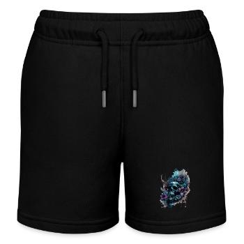 Menschlicher Schädel & Blumen 39 - Kinder Organic Joggingshorts Mini Bolter von Stanley/Stella - Schwarz - Vorne
