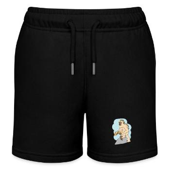 Design illustré avec singe - Short de jogging enfant bio Stanley/Stella - noir - Devant