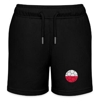 Drapeau de la Pologne Pologne Rond Football Motif - Short de jogging enfant bio Stanley/Stella - noir - Devant