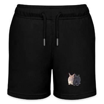 Lapins noir brun - Short de jogging enfant bio Stanley/Stella - noir - Devant