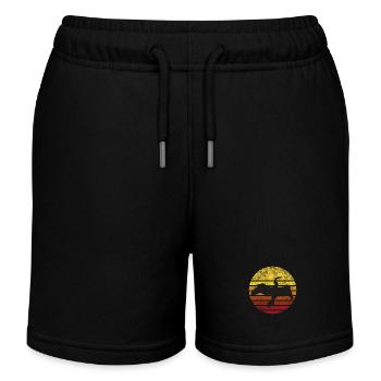 Cormorant in the sunset - Kids Organic Sweat Shorts by Stanley/Stella - black - Front