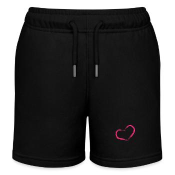 Herz Rosa Geschenk Liebe - Kinder Organic Joggingshorts Mini Bolter von Stanley/Stella - Schwarz - Vorne