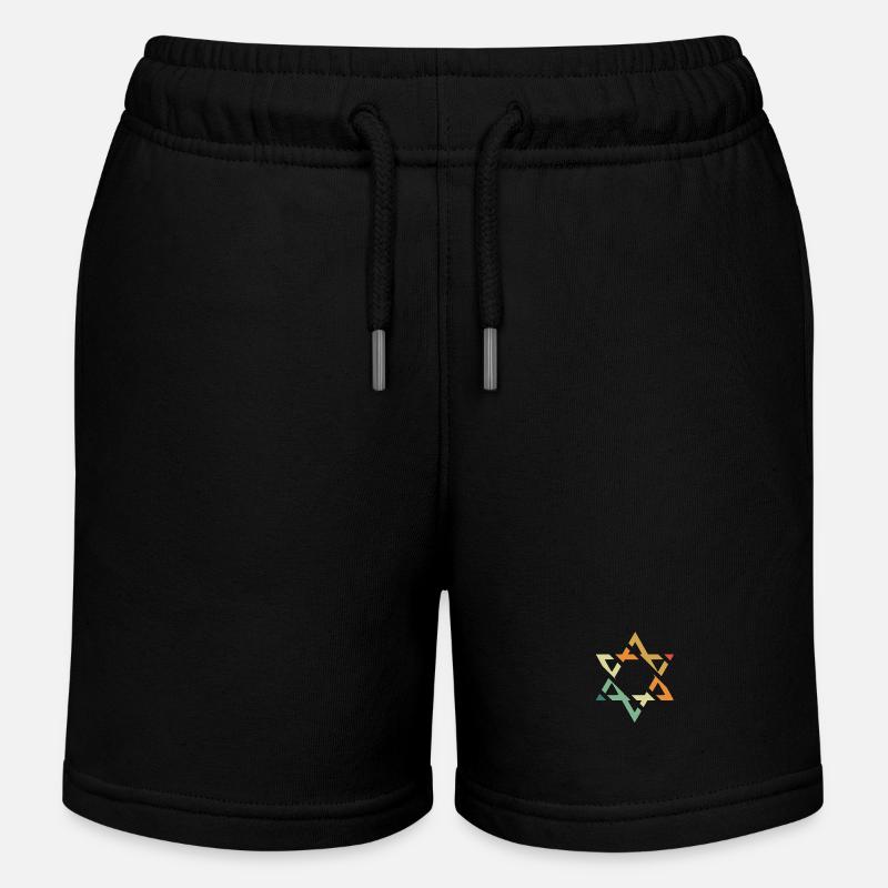 Davidstern - Kinder Organic Joggingshorts Mini Bolter von Stanley/Stella - Schwarz