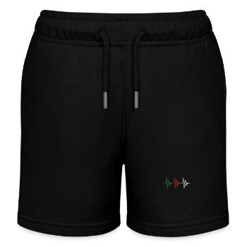 Algeria heartbeat ECG flag flag - Kids Organic Sweat Shorts by Stanley/Stella - black - Front