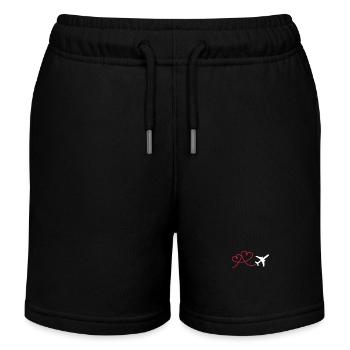 Avion avion avec coeur - Short de jogging enfant bio Stanley/Stella - noir - Devant
