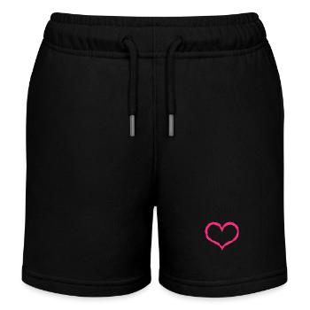 Heart symbol love pink heart - Kids Organic Sweat Shorts by Stanley/Stella - black - Front