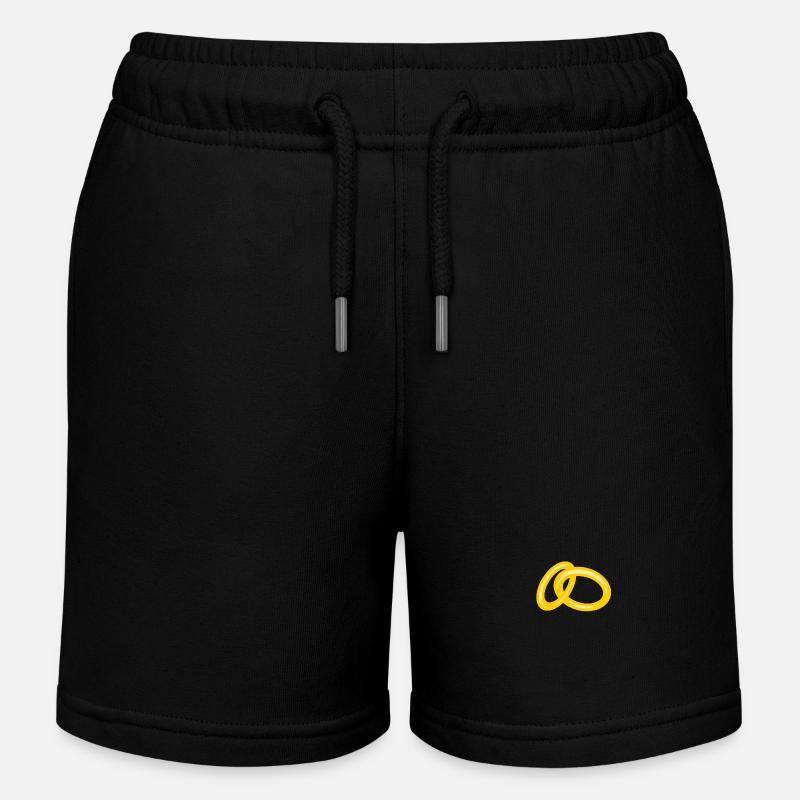 wedding rings - Kids Organic Sweat Shorts by Stanley/Stella - black