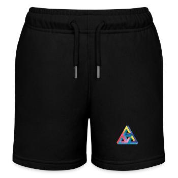 Optical illusion triangle Escher - Kids Organic Sweat Shorts by Stanley/Stella - black - Front