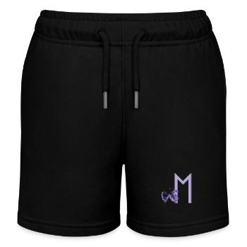purple dragon with rune m - Kids Organic Sweat Shorts by Stanley/Stella - black - Front