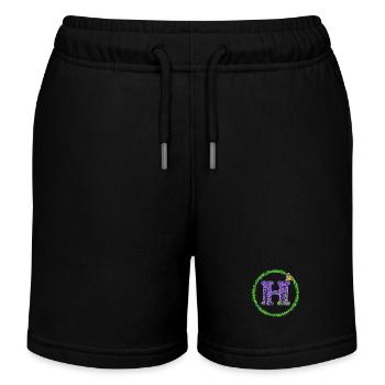 lavender h - Kids Organic Sweat Shorts by Stanley/Stella - black - Front