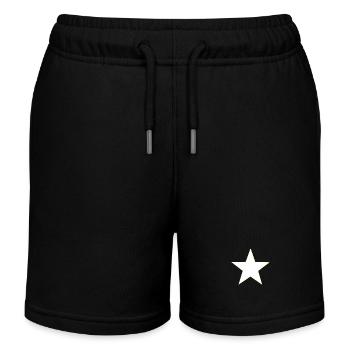 Étoile jaune blanc, white yellow star - Short de jogging enfant bio Stanley/Stella - noir - Devant