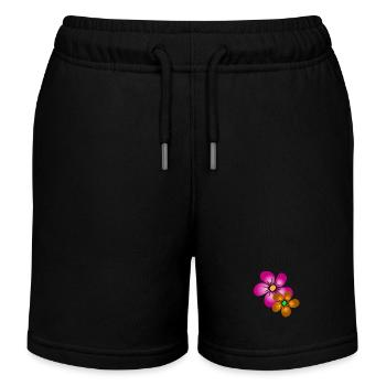 bunte Blume Blumenstrauß floral Blumenranke blumig - Kinder Organic Joggingshorts Mini Bolter von Stanley/Stella - Schwarz - Vorne