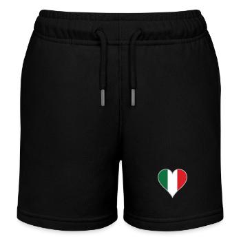 Italien Flagge Herz Umriss - Kinder Organic Joggingshorts Mini Bolter von Stanley/Stella - Schwarz - Vorne