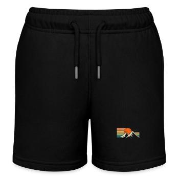 Mountains retro sunset birds - Short de jogging enfant bio Stanley/Stella - noir - Devant