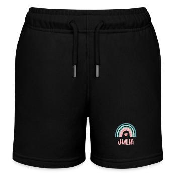 Julia Name Regenbogen Baby - Kinder Organic Joggingshorts Mini Bolter von Stanley/Stella - Schwarz - Vorne