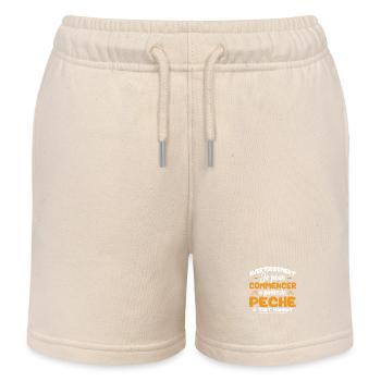Parler de Pêche à tout moment / Humour pêcheur - Short de jogging enfant bio Stanley/Stella - écru doux - Devant