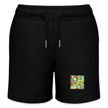 Leckeres Sommerlimonaden-Muster - Kinder Organic Joggingshorts Mini Bolter von Stanley/Stella - Schwarz - Vorne