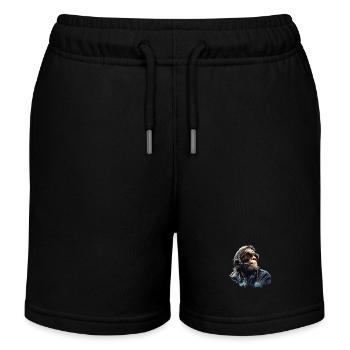Gamer Chimp mit Headset - Kinder Organic Joggingshorts Mini Bolter von Stanley/Stella - Schwarz - Vorne