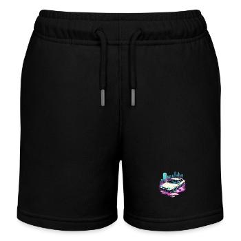 Silberpfeil-Auto - Kinder Organic Joggingshorts Mini Bolter von Stanley/Stella - Schwarz - Vorne