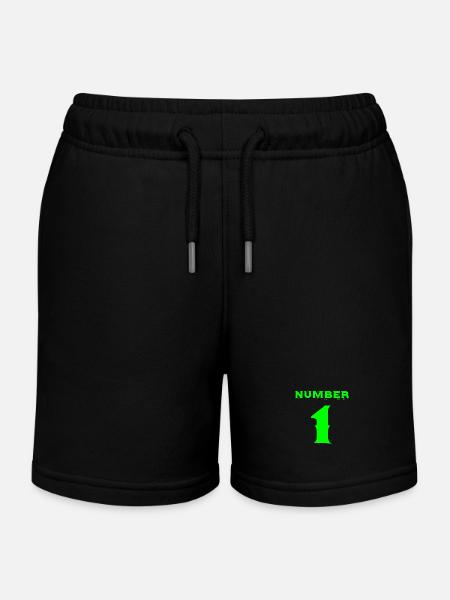 Numéro 1 - Short de jogging enfant bio Stanley/Stella - noir