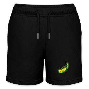 Sonnenblumen Blumenranke gelb Sonnenblumenmuster - Kinder Organic Joggingshorts Mini Bolter von Stanley/Stella - Schwarz - Vorne