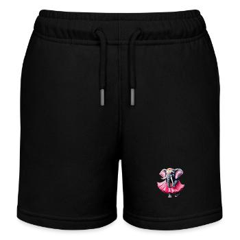 Éléphant dansant en jupe rose - Short de jogging enfant bio Stanley/Stella - noir - Devant