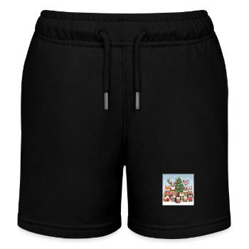 Ugly Christmas Sweater Tiere zu Weihnachten - Kinder Organic Joggingshorts Mini Bolter von Stanley/Stella - Schwarz - Vorne