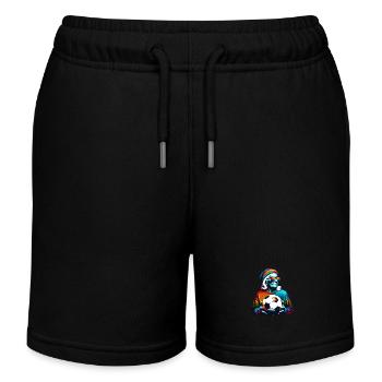 Old Soccer Lady Ready For Game Day! - Kids Organic Sweat Shorts by Stanley/Stella - black - Front