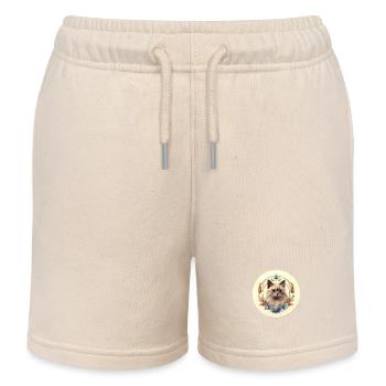 Burmesische Katze Boho Elemente, Katzen - Kinder Organic Joggingshorts Mini Bolter von Stanley/Stella - Natur - Vorne