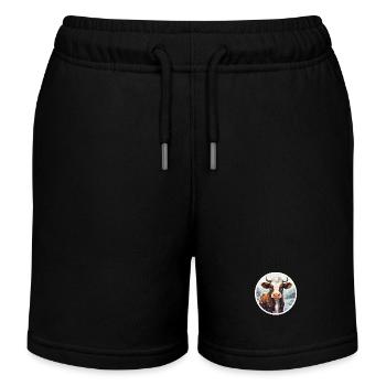 Beef calves in winter - Kids Organic Sweat Shorts by Stanley/Stella - black - Front