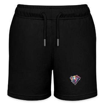 Diamond / Crystal / Brilliance / Stone / Precious - Kids Organic Sweat Shorts by Stanley/Stella - black - Front