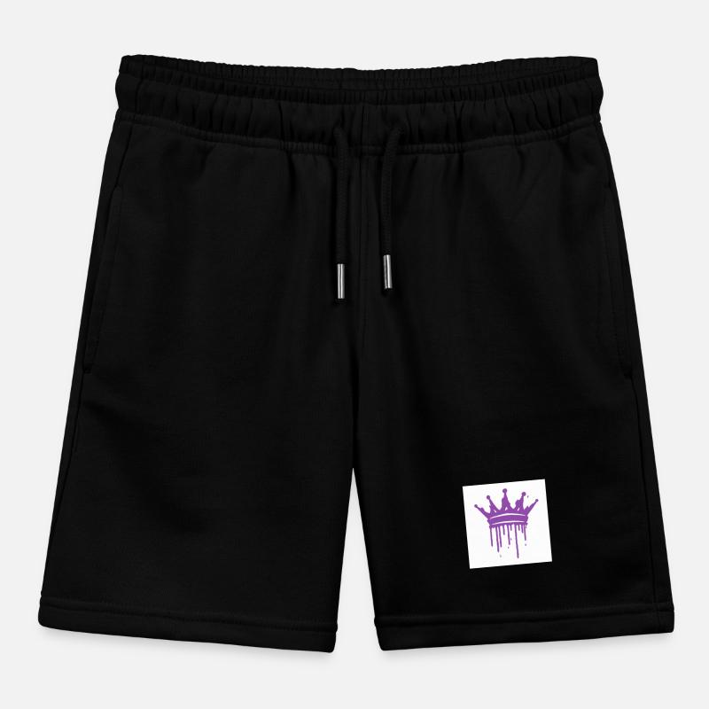 Crowned Purple Kids Organic Sweat Shorts by Stanley/Stella