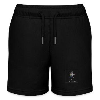 we care - Kids Organic Sweat Shorts by Stanley/Stella - black - Front