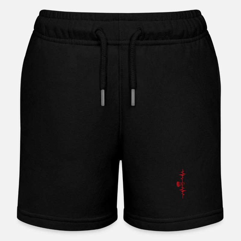badminton battement de coeur idée cadeau badminton - Short de jogging enfant bio Stanley/Stella - noir