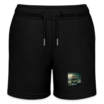 Bateau pirate - Short de jogging enfant bio Stanley/Stella - noir - Devant