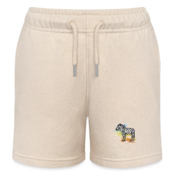 Zebra - Kids Organic Sweat Shorts by Stanley/Stella - soft Ecru - Front