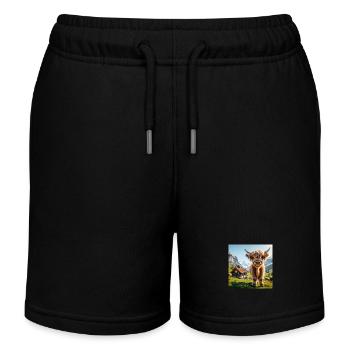 Vache Highland douce et moelleuse - Short de jogging enfant bio Stanley/Stella - noir - Devant