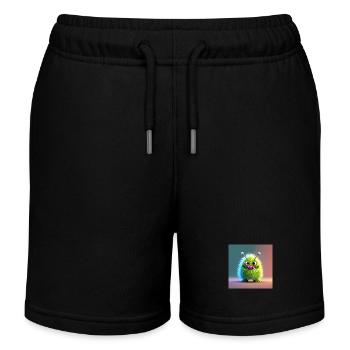 Joyeux Halloween mignon monstre langue sur effrayant amusant - Short de jogging enfant bio Stanley/Stella - noir - Devant