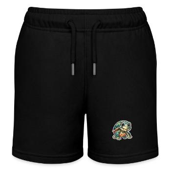 Jeune tortue joyeuse - Short de jogging enfant bio Stanley/Stella - noir - Devant