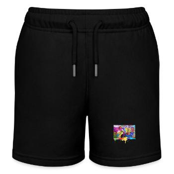 Graffiti Street Art T-Shirt - Kinder Organic Joggingshorts Mini Bolter von Stanley/Stella - Schwarz - Vorne