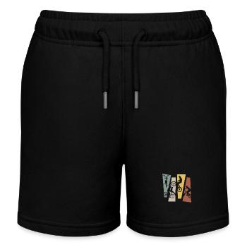 Vintage-Retro-Fahrrad - Kinder Organic Joggingshorts Mini Bolter von Stanley/Stella - Schwarz - Vorne