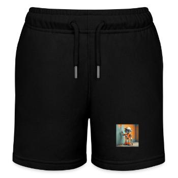 mignon petit robot vintage futuriste orange - Short de jogging enfant bio Stanley/Stella - noir - Devant