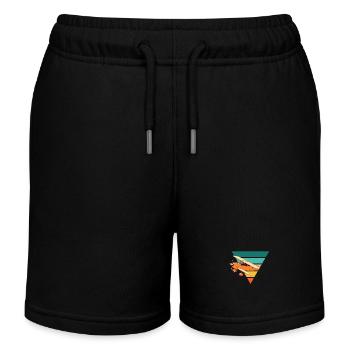 Vintage Flugzeug - Geschenkidee - Kinder Organic Joggingshorts Mini Bolter von Stanley/Stella - Schwarz - Vorne