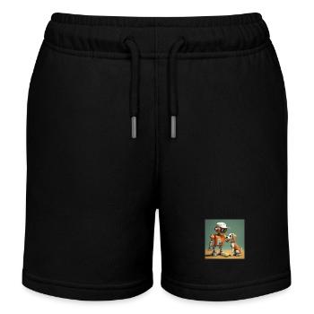 mignon petit robot vintage futuriste orange - Short de jogging enfant bio Stanley/Stella - noir - Devant