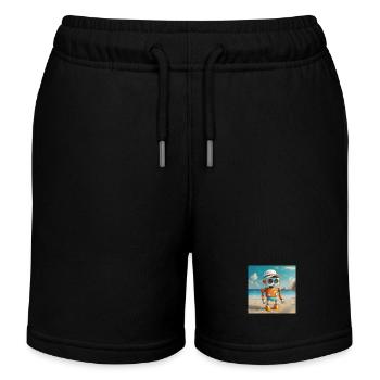 mignon petit robot vintage futuriste orange - Short de jogging enfant bio Stanley/Stella - noir - Devant
