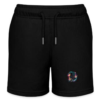 Weltraum-Regenbogen - Kinder Organic Joggingshorts Mini Bolter von Stanley/Stella - Schwarz - Vorne